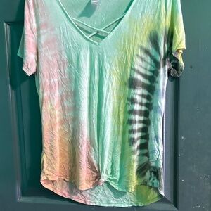 NOBO Multicolor Tie-Dye Criss-Cross Tee